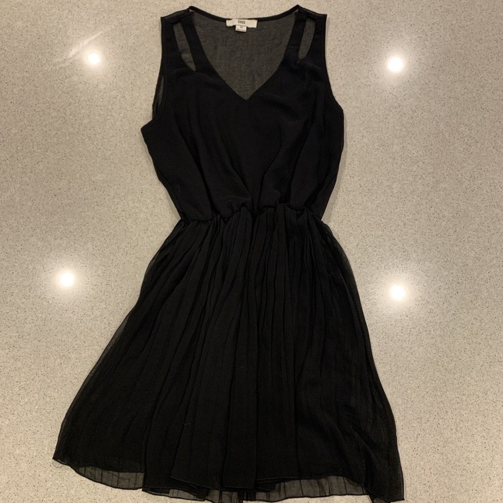 black loose mini dress